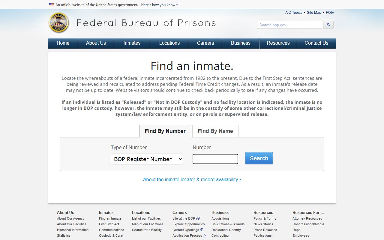 Federal BOP inmate locator for the Chilton County inmate population in federal custody